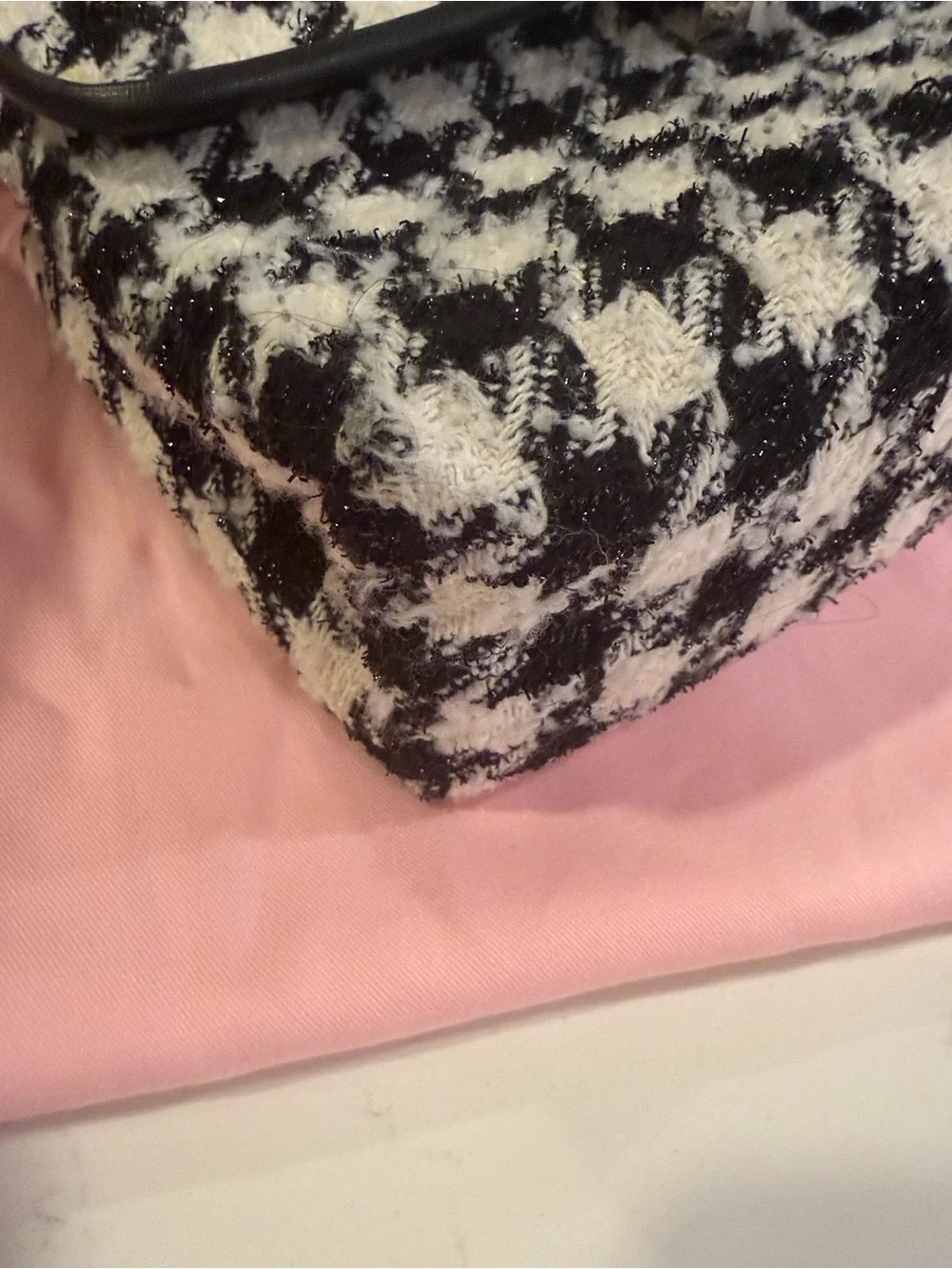 kate spade black & white houndstooth shoulder bag